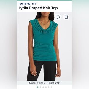 Fortune and Ivy StitchFix Teal Draped Top